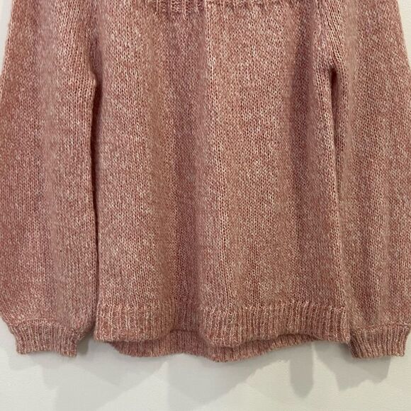 Lauren Conrad Long Sleeve Pink Fuzzy Sweater with Satin Back Bow Size Large - Picture 5 of 15